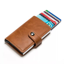 Load image into Gallery viewer, RFID Blocking Vintage Leather Mens  Credit Card Holder
