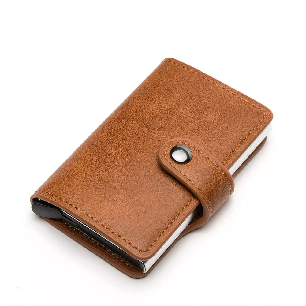 RFID Blocking Vintage Leather Mens  Credit Card Holder