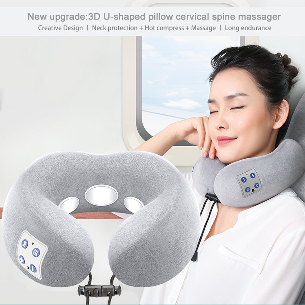 Neck Massager Electric U-Shape Travel Pillow - travelprosonline