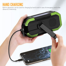 Load image into Gallery viewer, Emergency Solar Hand Crank Radio 5000mAh Power Bank Charger with Flash Light Outdoor Camping Survival Radio
