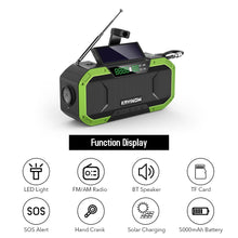 Load image into Gallery viewer, Emergency Solar Hand Crank Radio 5000mAh Power Bank Charger with Flash Light Outdoor Camping Survival Radio
